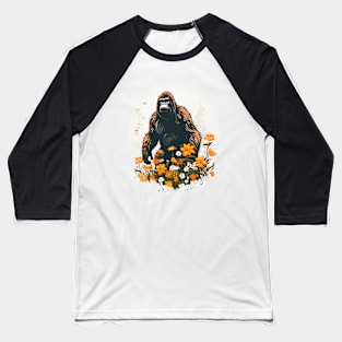 Flower Bigfoot Baseball T-Shirt